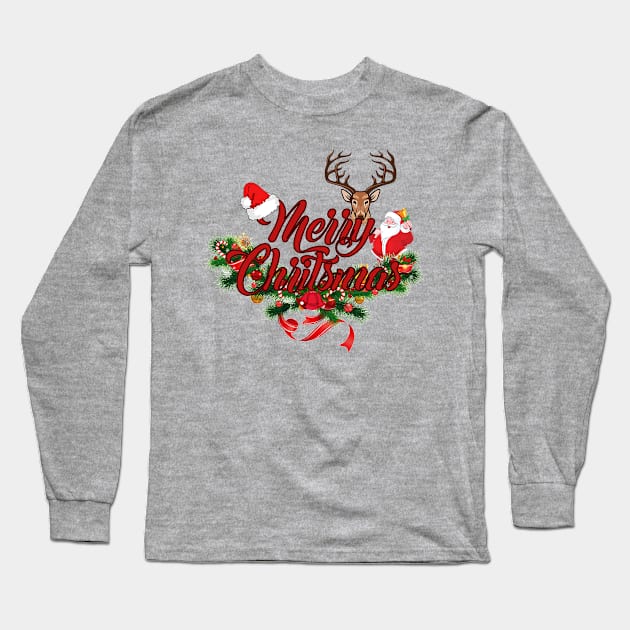 Merry Chritsmas Long Sleeve T-Shirt by Twenttytwo